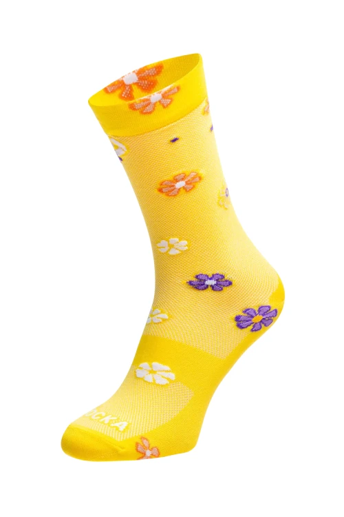 skarpety-biegowe-zolte-kolorowe-kwiaty.webp